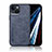 Coque Luxe Cuir Housse Etui DY1 pour Apple iPhone 12 Bleu