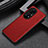 Coque Luxe Cuir Housse Etui GS1 pour Huawei P50e Rouge