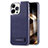 Coque Luxe Cuir Housse Etui JD1 pour Apple iPhone 14 Pro Bleu