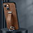 Coque Luxe Cuir Housse Etui LD1 pour Apple iPhone 15 Marron