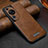 Coque Luxe Cuir Housse Etui LD2 pour Huawei P60 Art Marron