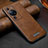 Coque Luxe Cuir Housse Etui LD2 pour Huawei P60 Pro Marron