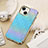 Coque Luxe Cuir Housse Etui LD4 pour Apple iPhone 13 Bleu