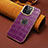 Coque Luxe Cuir Housse Etui MT3 pour Apple iPhone 15 Pro Violet