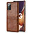 Coque Luxe Cuir Housse Etui N02 pour Samsung Galaxy Note 20 5G Brun Clair