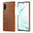 Coque Luxe Cuir Housse Etui P02 pour Samsung Galaxy Note 10 Plus Marron