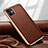 Coque Luxe Cuir Housse Etui pour Apple iPhone 12 Mini Marron