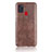 Coque Luxe Cuir Housse Etui pour Samsung Galaxy A21s Marron