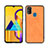 Coque Luxe Cuir Housse Etui pour Samsung Galaxy M21 Orange