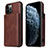 Coque Luxe Cuir Housse Etui R01 pour Apple iPhone 12 Pro Marron