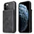 Coque Luxe Cuir Housse Etui R01 pour Apple iPhone 12 Pro Noir