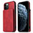 Coque Luxe Cuir Housse Etui R01 pour Apple iPhone 12 Pro Rouge