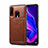 Coque Luxe Cuir Housse Etui R01 pour Huawei P30 Lite Marron