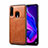 Coque Luxe Cuir Housse Etui R01 pour Huawei P30 Lite Orange