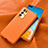 Coque Luxe Cuir Housse Etui R01 pour Huawei P40 Orange