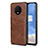 Coque Luxe Cuir Housse Etui R01 pour OnePlus 7T Marron