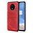 Coque Luxe Cuir Housse Etui R01 pour OnePlus 7T Rouge