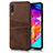 Coque Luxe Cuir Housse Etui R01 pour Samsung Galaxy A70 Marron