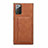 Coque Luxe Cuir Housse Etui R01 pour Samsung Galaxy Note 20 5G Marron