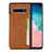 Coque Luxe Cuir Housse Etui R01 pour Samsung Galaxy S10 Orange