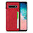 Coque Luxe Cuir Housse Etui R01 pour Samsung Galaxy S10 Rouge