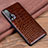 Coque Luxe Cuir Housse Etui R02 pour Huawei Nova 6 5G Marron