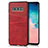 Coque Luxe Cuir Housse Etui R02 pour Samsung Galaxy S10 Rouge