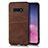 Coque Luxe Cuir Housse Etui R02 pour Samsung Galaxy S10e Marron