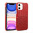 Coque Luxe Cuir Housse Etui R03 pour Apple iPhone 12 Mini Rouge