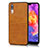 Coque Luxe Cuir Housse Etui R03 pour Huawei P20 Orange