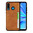 Coque Luxe Cuir Housse Etui R05 pour Huawei P30 Lite Orange