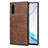 Coque Luxe Cuir Housse Etui R06 pour Samsung Galaxy Note 10 5G Marron