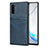 Coque Luxe Cuir Housse Etui R06 pour Samsung Galaxy Note 10 Bleu
