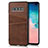 Coque Luxe Cuir Housse Etui R06 pour Samsung Galaxy S10 Plus Marron