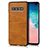 Coque Luxe Cuir Housse Etui R06 pour Samsung Galaxy S10 Plus Orange