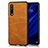 Coque Luxe Cuir Housse Etui R09 pour Huawei P30 Orange