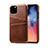 Coque Luxe Cuir Housse Etui R10 pour Apple iPhone 11 Pro Marron