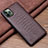 Coque Luxe Cuir Housse Etui R11 pour Apple iPhone 11 Pro Marron