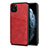 Coque Luxe Cuir Housse Etui R15 pour Apple iPhone 11 Pro Max Rouge