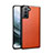 Coque Luxe Cuir Housse Etui S01 pour Samsung Galaxy S21 5G Orange