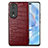 Coque Luxe Cuir Housse Etui S01D pour Huawei Honor 80 Pro Flat 5G Rouge