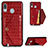 Coque Luxe Cuir Housse Etui S01D pour Samsung Galaxy A20 Rouge