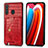 Coque Luxe Cuir Housse Etui S01D pour Samsung Galaxy A21 Rouge