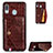 Coque Luxe Cuir Housse Etui S01D pour Samsung Galaxy A30 Marron