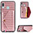 Coque Luxe Cuir Housse Etui S01D pour Samsung Galaxy A30 Or Rose