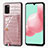 Coque Luxe Cuir Housse Etui S01D pour Samsung Galaxy A41 Or Rose