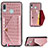 Coque Luxe Cuir Housse Etui S01D pour Samsung Galaxy M10S Or Rose
