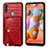 Coque Luxe Cuir Housse Etui S01D pour Samsung Galaxy M11 Rouge