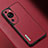 Coque Luxe Cuir Housse Etui S02 pour Huawei P60 Art Rouge