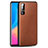 Coque Luxe Cuir Housse Etui S02 pour Oppo Find X2 Neo Marron